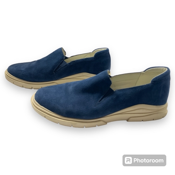 Franco Sarto Women's Mayve Slip On Shoe Size 9m Sneaker Sporty Navy Suede Flat - Picture 3 of 9